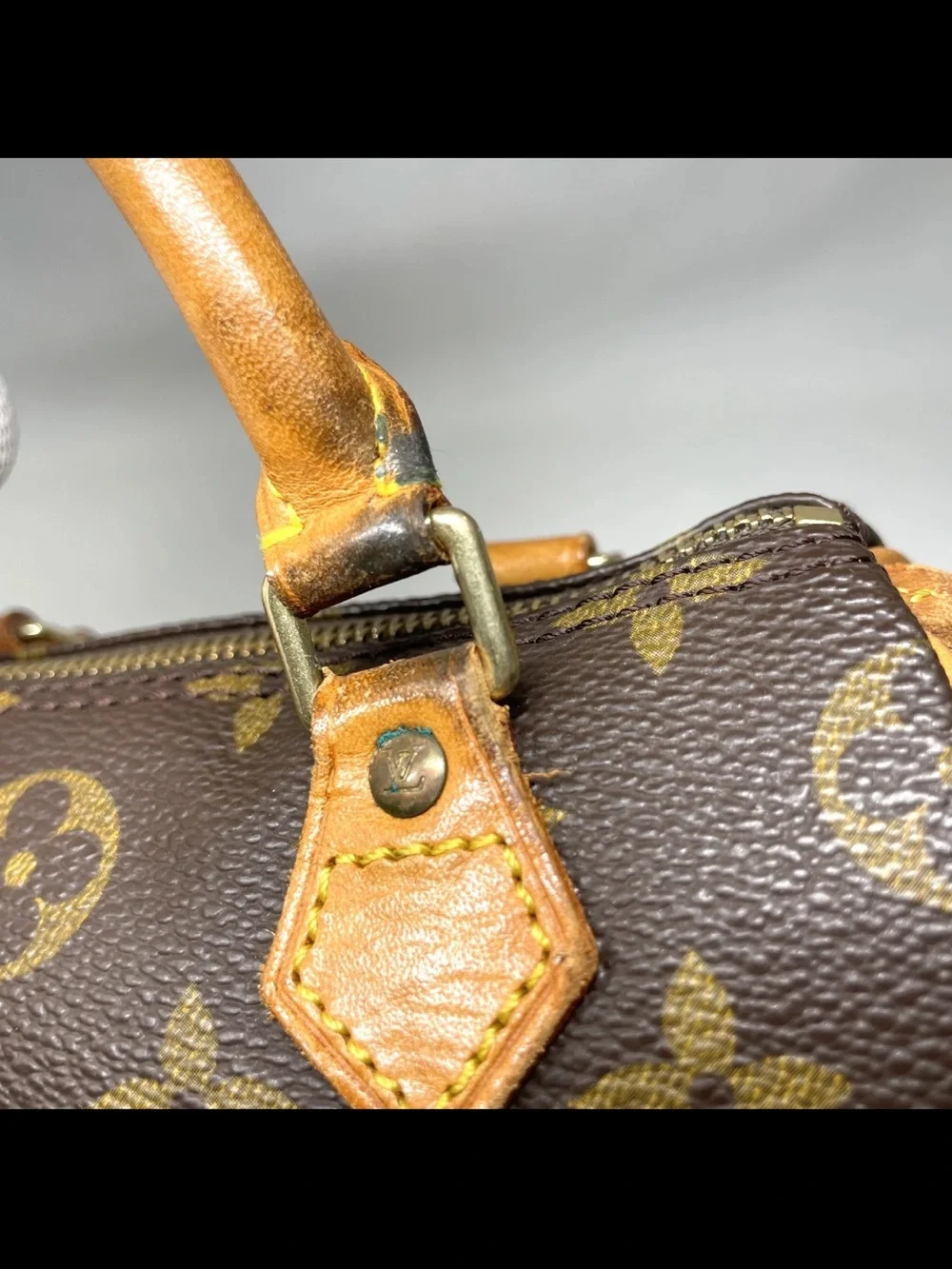 Louis Vuitton Brown Monogram Mini Speedy with Tan Trim